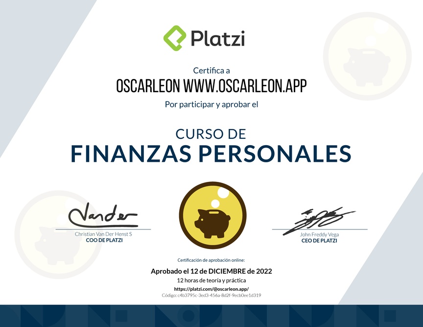 Curso de Educación Financiera y Finanzas Personales