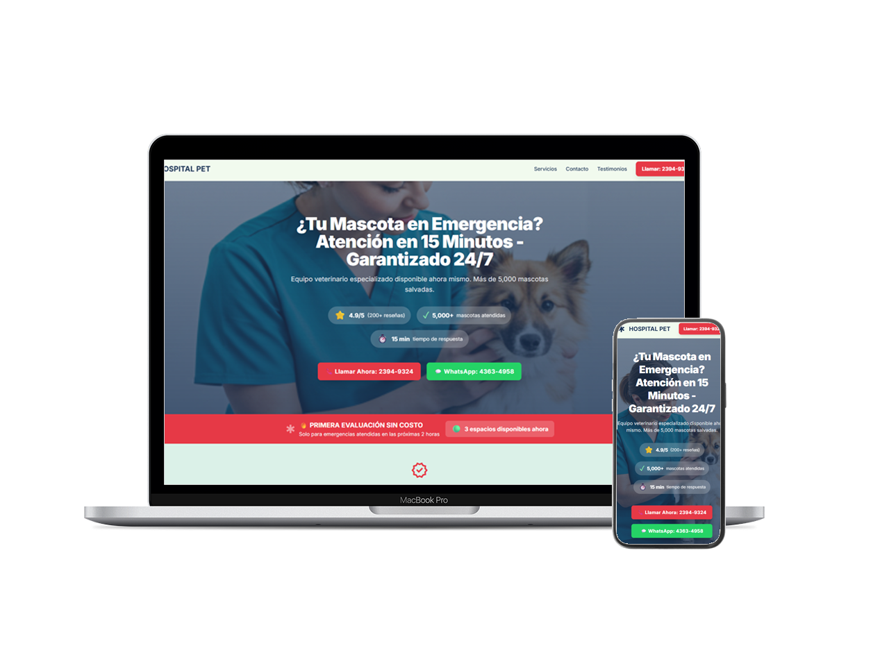 Landing Page de Emergencias Veterinarias